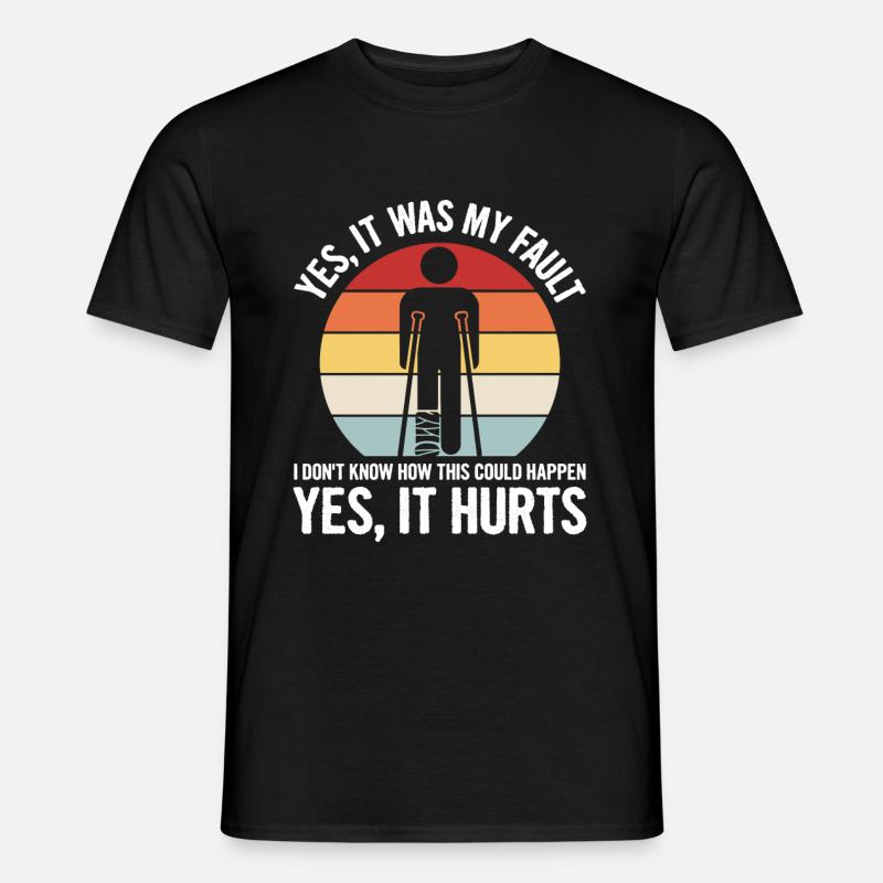 Plaster leg design for someone with a broken - Men’s T-shirt - black