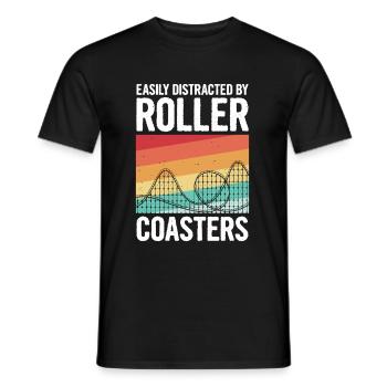 Achterbahn Spruch für einen Freizeitpark Experte - Männer T-Shirt - Schwarz - Vorne - AI Model Male 178 light (178cm)