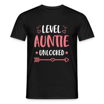 Level Auntie unlocked Design für eine Tante - Männer T-Shirt - Schwarz - Vorne - AI Model Male 178 light (178cm)