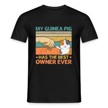 Cochon d’Inde disant pour un fan de cochon d’Inde - T-shirt homme - noir - Devant - AI Model Male 178 light (178cm)