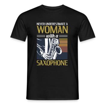 Baritonsaxophon-Angebot für Ihre Saxophon-Frau - Männer T-Shirt - Schwarz - Vorne - AI Model Male 178 light (178cm)