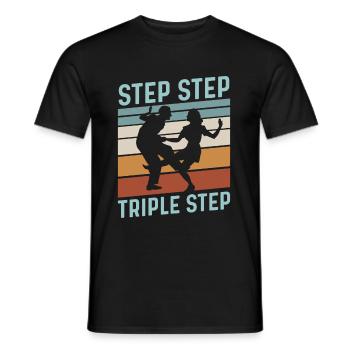Step Step Triple Step Zitat für einen Lindy Hop - Männer T-Shirt - Schwarz - Vorne - AI Model Male 178 light (178cm)