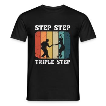 Step Step Triple Step Zitat für Ihren Lindy Hop - Männer T-Shirt - Schwarz - Vorne - AI Model Male 178 light (178cm)