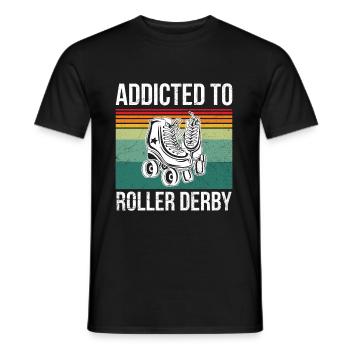 Süchtig nach Roller Derby Design für einen Roller - Männer T-Shirt - Schwarz - Vorne - AI Model Male 178 light (178cm)