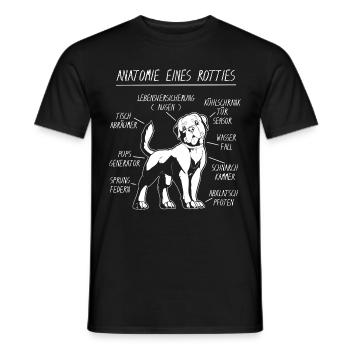 Anatomie eines Rottweiler Rottie - Männer T-Shirt - Schwarz - Vorne - AI Model Male 178 light (178cm)