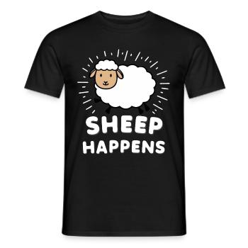 Sheep Sheep Farmer Lamb Farmer - Men's T-Shirt - black - Front - AI Model Male 178 light (178cm)