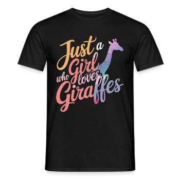 Giraffe Animal Africa Giraffes - Men's T-Shirt - black - Front - AI Model Male 178 light (178cm)