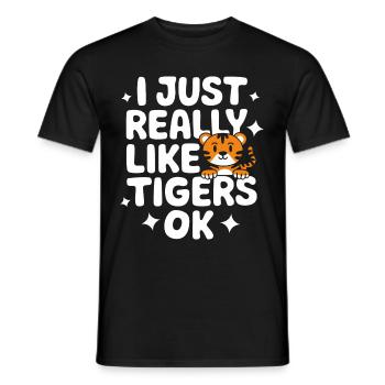 Tiger Tier Zoo Wildtier - Männer T-Shirt - Schwarz - Vorne - AI Model Male 178 light (178cm)