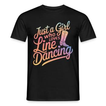 Line Dancing Dancing Dancers - Men's T-Shirt - black - Front - AI Model Male 178 light (178cm)