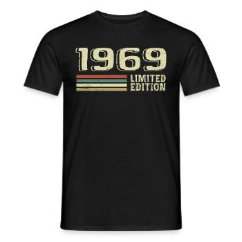 Nées en 1969 anniversaire 1969 Vintage 1969 - T-shirt homme - noir - Devant - AI Model Male 178 light (178cm)