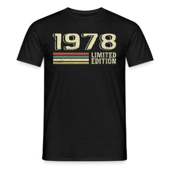Jahrgang 1978 Geburtstag 1978 Jahrgang 1978 - Männer T-Shirt - Schwarz - Vorne - AI Model Male 178 light (178cm)