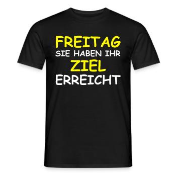 Freitag, sie haben ihr Ziel erreicht | - Männer T-Shirt - Schwarz - Vorne - AI Model Male 178 light (178cm)