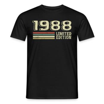 Jahrgang 1988 Geburtstag 1988 Jahrgang 1988 - Männer T-Shirt - Schwarz - Vorne - AI Model Male 178 light (178cm)