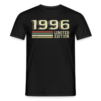Born in 1996 Birthday 1996 Vintage 1996 - Men's T-Shirt - black - Front - AI Model Male 178 light (178cm)
