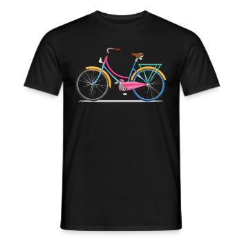 Technische Zeichnung,vintage,Fahrrad,bunt - Männer T-Shirt - Schwarz - Vorne - AI Model Male 178 light (178cm)