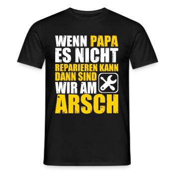 Papa reparieren am Arsch Handwerker Familie Garage - Männer T-Shirt - Schwarz - Vorne - AI Model Male 178 light (178cm)