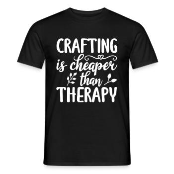 Crafting Is Cheaper Than Therapy Sewing Funny Gift - Men's T-Shirt - black - Front - AI Model Male 178 light (178cm)