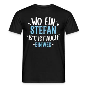 wo ein Stephan ist, ist ein Weg / Geburtstag Name - Männer T-Shirt - Schwarz - Vorne - AI Model Male 178 light (178cm)