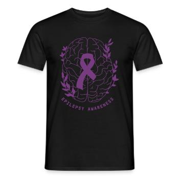 Epilepsy Awareness We Wear Purple Epilepsy Brain - Men's T-Shirt - black - Front - AI Model Male 178 light (178cm)