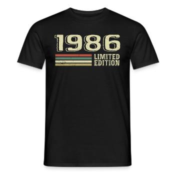 Born in 1986 Birthday 1986 Vintage 1986 - Men's T-Shirt - black - Front - AI Model Male 178 light (178cm)
