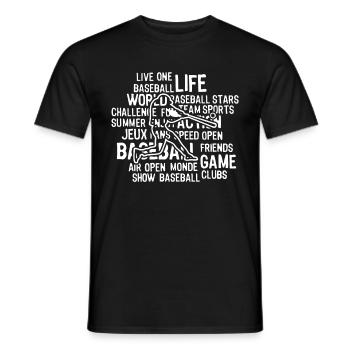 Baseball Live One Baseball Life - Men's T-Shirt - black - Front - AI Model Male 178 light (178cm)
