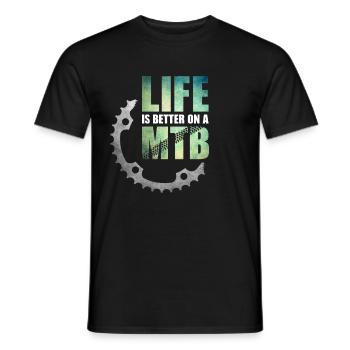 MTB Mountainbike Downhill Enduro Berge Geschenk - Männer T-Shirt - Schwarz - Vorne - AI Model Male 178 light (178cm)