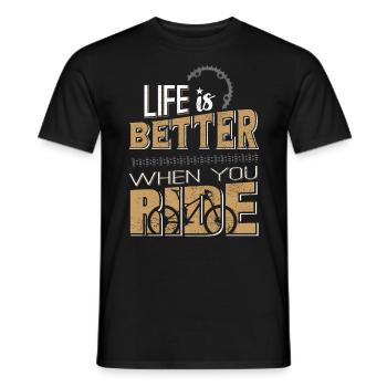 MTB Mountainbike Downhill Enduro Berge Geschenk - Männer T-Shirt - Schwarz - Vorne - AI Model Male 178 light (178cm)