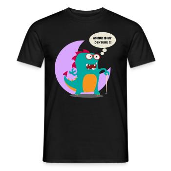 Where is my Denture Doodle Art - Men's T-Shirt - black - Front - AI Model Male 178 light (178cm)