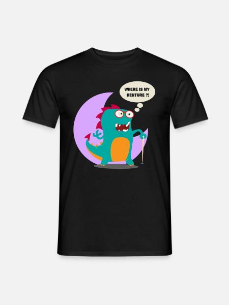 Where is my Denture Doodle Art - Männer T-Shirt - Schwarz
