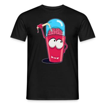 Brain Shake Doodle Art - Men's T-Shirt - black - Front - AI Model Male 178 light (178cm)