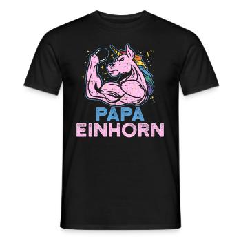 Fitness Gift Dad Unicorn Muscles Male Fun - Men's T-Shirt - black - Front - AI Model Male 178 light (178cm)
