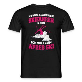 Cadeau de skieur après ski - T-shirt homme - noir - Devant - AI Model Male 178 light (178cm)