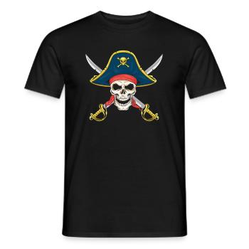 Pirat tête de sabre sabre brigand mer bateau cadeau - T-shirt homme - noir - Devant - AI Model Male 178 light (178cm)
