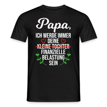 Papa fille dit cadeau fardeau financier - T-shirt homme - noir - Devant - AI Model Male 178 light (178cm)