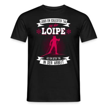 Cooles Langlauf Wintersport Loipe Frauen Geschenk - Männer T-Shirt - Schwarz - Vorne - AI Model Male 178 light (178cm)