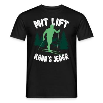 Witziges Langlauf Wintersport Loipe Ski Geschenk - Männer T-Shirt - Schwarz - Vorne - AI Model Male 178 light (178cm)