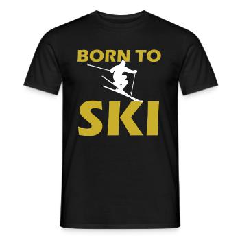 Born to Ski - Born To Ski Gift - Men's T-Shirt - black - Front - AI Model Male 178 light (178cm)