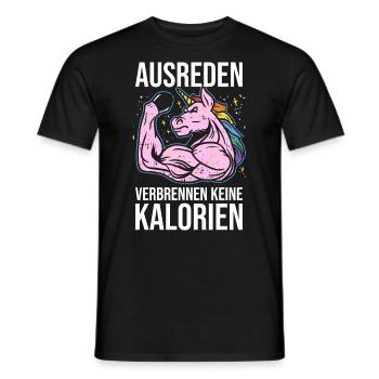 Motivation Calories Excuses Sport Unicorn Fitness - Men's T-Shirt - black - Front - AI Model Male 178 light (178cm)
