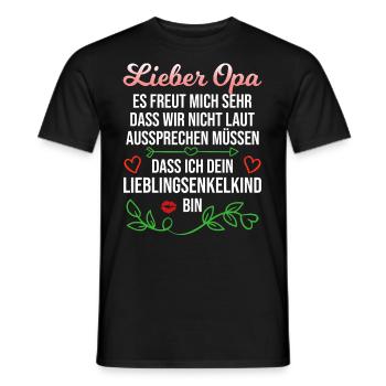 Opa Enkel Spruch Enkelin Lieblingsenkel Geschenk - Männer T-Shirt - Schwarz - Vorne - AI Model Male 178 light (178cm)
