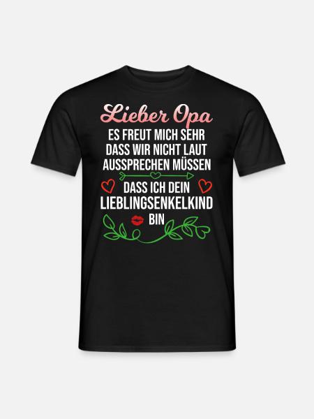 Opa Enkel Spruch Enkelin Lieblingsenkel Geschenk - Männer T-Shirt - Schwarz