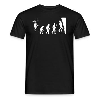 Funny Rock Climbing Evolution - Men's T-Shirt - black - Front - AI Model Male 178 light (178cm)