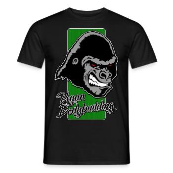 Bodybuilding végétalien (gorille) III - T-shirt homme - noir - Devant - AI Model Male 178 light (178cm)
