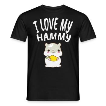 I Love My Hammy | Geschenk für Hamsterhalter - Männer T-Shirt - Schwarz - Vorne - AI Model Male 178 light (178cm)