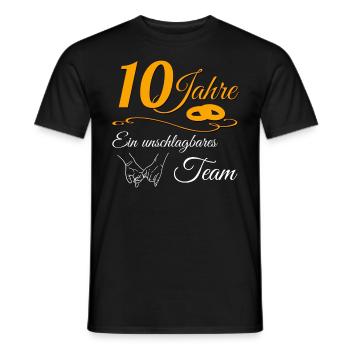 10 Hochzeitstag Geschenk zur Rosenhochzeit Paar - Männer T-Shirt - Schwarz - Vorne - AI Model Male 178 light (178cm)