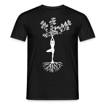 Yoga Tree Asana Fitness - Men's T-Shirt - black - Front - AI Model Male 178 light (178cm)