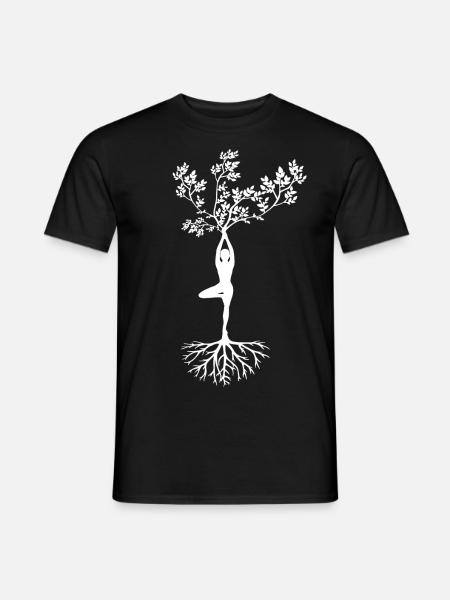 Yoga Baum Asana Fitness - Männer T-Shirt - Schwarz