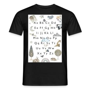 Faune de la forêt. - T-shirt homme - noir - Devant - AI Model Male 178 light (178cm)