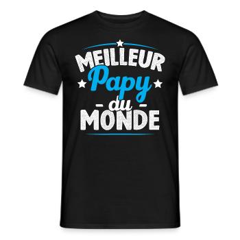Meilleur papy du monde - T-shirt homme - noir - Devant - AI Model Male 178 light (178cm)