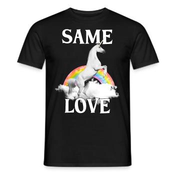 Rainbow Unicorn LGBTQ Love Gift - Men's T-Shirt - black - Front - AI Model Male 178 light (178cm)