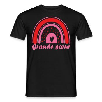 Cadeau Grande Sœur. Futur Grande Sœur. Soeur. - T-shirt homme - noir - Devant - AI Model Male 178 light (178cm)